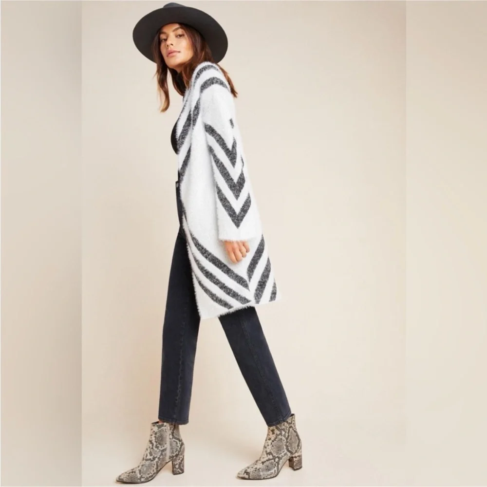 Anthropologie Sleeping On Snow Valia Eyelash Cardigan - Picture 1 of 6